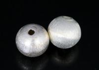 KO-003 Thai karen hill tribe silver 6 brushed round bead