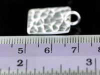 3KH-081 Thai karen hill tribe handemade silver white 1 rectangle charm