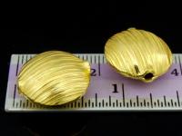 KG-444 24K gold vermeil Karen hill tribe handmade silver 1 snall scratch round puffy bead