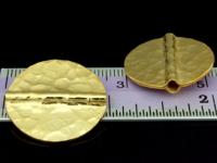 KG-401 24K gold vermeil Karen hill tribe handmade silver 1 hammered flat round disc bead