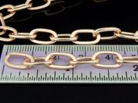KZ-191 24K rose gold vermeil thai karen hill tribe handmade silver flat oval link chain 18 inches 