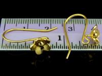 KG-484 Thai karen hill tribes handmade 24K gold vermeil over silver pair wild flower earring 