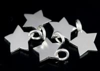 3KH-059 Thai karen hill tribe handmade silver 4 mini die cut star shape charm 10.0 mm