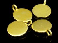 KG-366 24K gold vermeil Karen hill tribe handmade silver 2 smooth disc charm 12.0 mm.