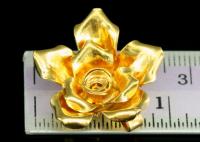 KG-557 Thai karen hill tribes handmade silver 1 gold vermeil large wild rose charm