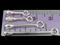 2KH-029 Thai karen hill tribe handmade silver 5 plain match shape charm