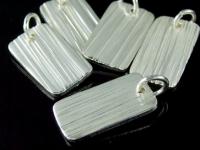 3KH-091 Thai karen hill tribe handmade silver 2 scratch rectangle shape charm (not fix hoop)