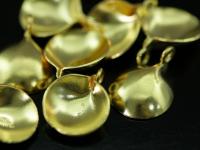 KG-573 Thai Karen Hill tribe 3 Silver Yellow gold color (vermeil) smooth petal charm