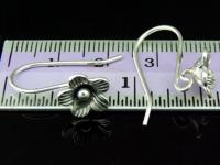 6KH-015 Thai karen hill tribe hanamade silver black & black pair wild flower earring 