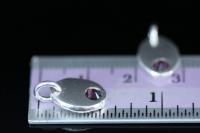 8KH-127hai karen hill tribe silver 1 pebble charm open jump ring with swarovski crystal birthstone(Feb:Amethyst)