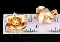 KZ-242 Thai karen hill tribe handmade silver 1 rose gold vermeil medium wild rose charm