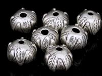KE-015 Thai karen hill tribe handmade silver 6 leaf print lotus bead