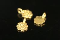 KG-174 thai karen hill tribe handmade silver 6 Tracery flower disc charm