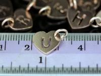 KZ-256 Thai karen hill tribe handmade silver 6 rose gold vermeil initial die cut heart charm