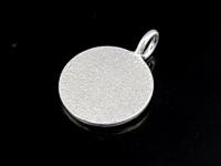 7KH-069 Thai karen hill tribe handmade silver 2 Sandblasted round disc charm