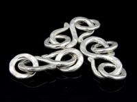 KA-114 Thai karen hill tribe handmade silver 2 Hammered flat wire S. clasp