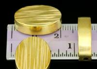 KG-042 Thai karen hill tribe silver 1 gold vermeil line hammered scratch cylinder oval shaped bead