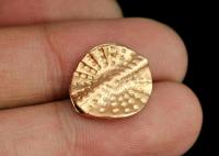 KZ-226 Thai karen hill tribe handmade silver 2 rose gold vermeil hammered round disc bead