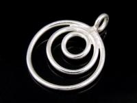 2KH-047 Thai karen hill tribe handmade silver 4 plain triple ring charm