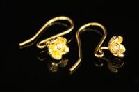 KG-486 Thai karen hill tribes handmade 24K gold vermeil over silver pair wild flower earring 
