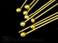 KG-010 24K gold vermeil Karen hill tribe handmade silver 20 round ball headpin