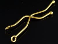 KG-056 24K gold vermeil 5 thai karen hill tribes handmade silver plain wavy charm