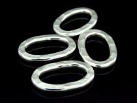 KA-087 Thai karen hill tribe handmade silver 3 hammered oval closed jump rings