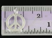 7KH-080 Thai karen hill tribe hanamade silver 4 shiny peace sign charm 10.0 mm