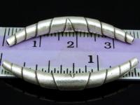 KS-013 Thai karen hill tribe handmade silver 1 large wrap curved tube bead 