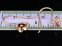 KZ-195 Thai karen hill tribes handmade 24K rose gold vermeil over silver pair wild flower earring 