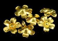 KG-558 Thai karen hill tribes handmade silver 5 gold vermeil small wild flower charm