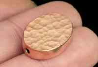 KZ-220 Thai karen hill tribe silver 1 rose gold vermeil hammered cylinder oval shaped bead