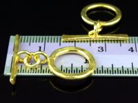 KG-265 24K gold vermeil 2 thai karen hill tribes silver medium hammered round toggles