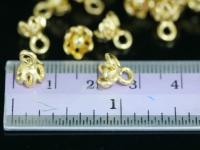 KG-480 Thai karen hill tribe silver 8 gold vermeil mini flower charm