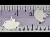 3KH-130 Thai karen hill silver 6 small die cut chick bird shape charm