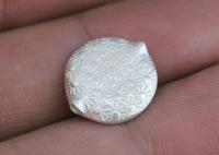 KF-017 Thai karen hill tribe handmade silver 4 daisy print fancy puffy bead