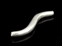 KS-056 Thai karen hill tribe hanamade silver 2 plain curve tube bead