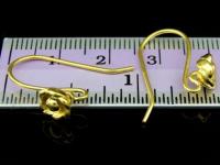 KG-482 Thai karen hill tribes handmade 24K gold vermeil over silver pair wild flower earring 