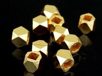 KG-513 24K gold vermeil thai karen hill tribe handmade silver 10 small facet bead