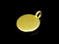 KG-366 24K gold vermeil Karen hill tribe handmade silver 2 smooth disc charm 12.0 mm.