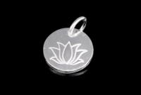 7KH-088 Thai karen hill handmade silver 6 small printed lotus charm