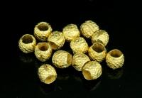 KG-078 Thai karen hill tribe silver 20 gold vermeil stardust texture bead