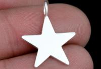 3KH-127 Thai karen hill silver 2 Large die cut star shape charm