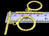 KG-322 24K gold vermeil 1 thai karen hill tribes handmade silver sharp hammered round toggle