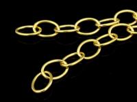 KG-442 24K gold vermeil Karen hill tribe handmade silver 24 Inches oval link chain