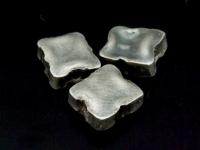 KI-043 Thai karen hill tribe handmade silver 3 rough square bead