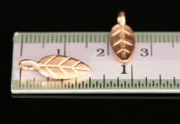 KZ-076 Thai Karen Hill Handmade Tribe Silver 6 rose gold vermeil Small Leaf Charm