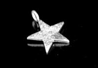 3KH-007 thai karen hill tribe handmade silver 4 die cut star shape charm 14.0 mm.