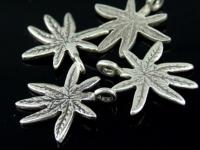 5KH-018 Thai karen hill tribe handmade silver 5 small seven serration leaf charm