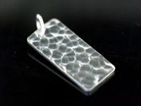 3KH-083 Thai karen hill tribe handemade silver white 1 rectangle charm